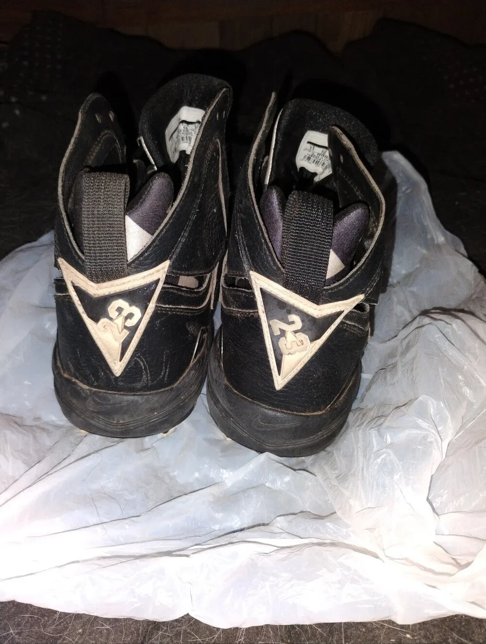 Nike Air Jordan 7 Retro Black/White Sport Cleats Men's 11 684942-010 READ DSP